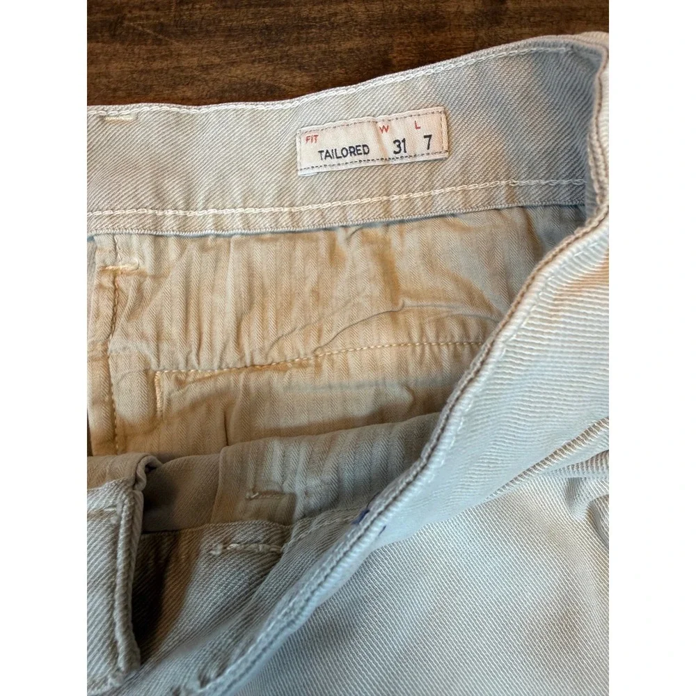 Faherty Coastline Premium Chino Shorts Mens 31 Tailored Fit Khaki Tan Twill